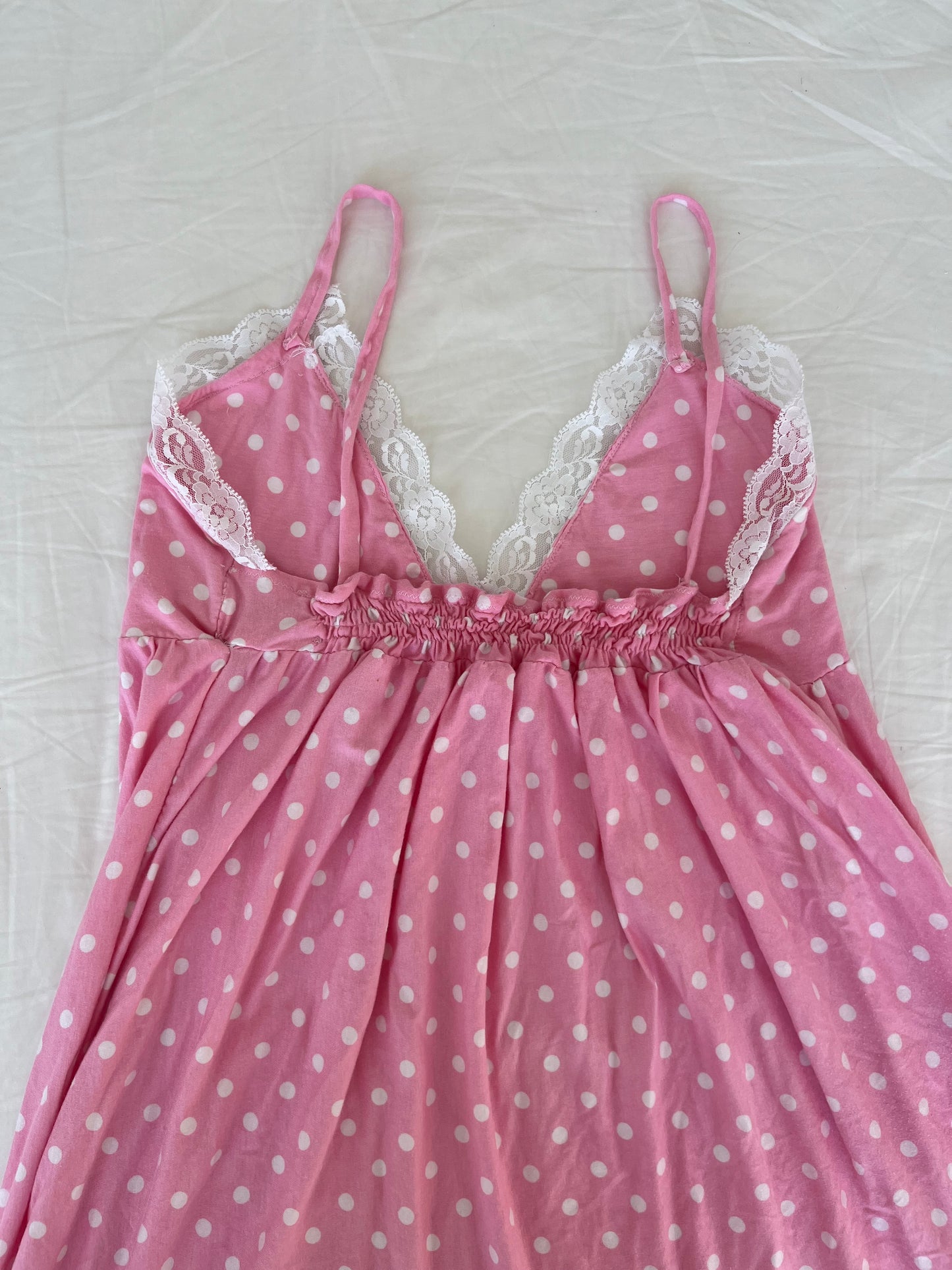 Pink Polka Dot Babydoll Dress