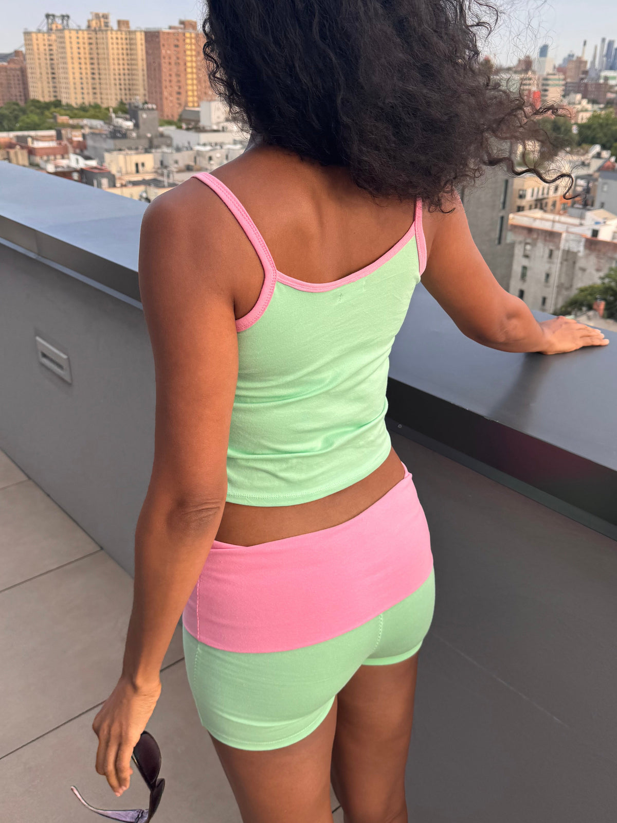 Rosie Tank Top in Jade & Pink