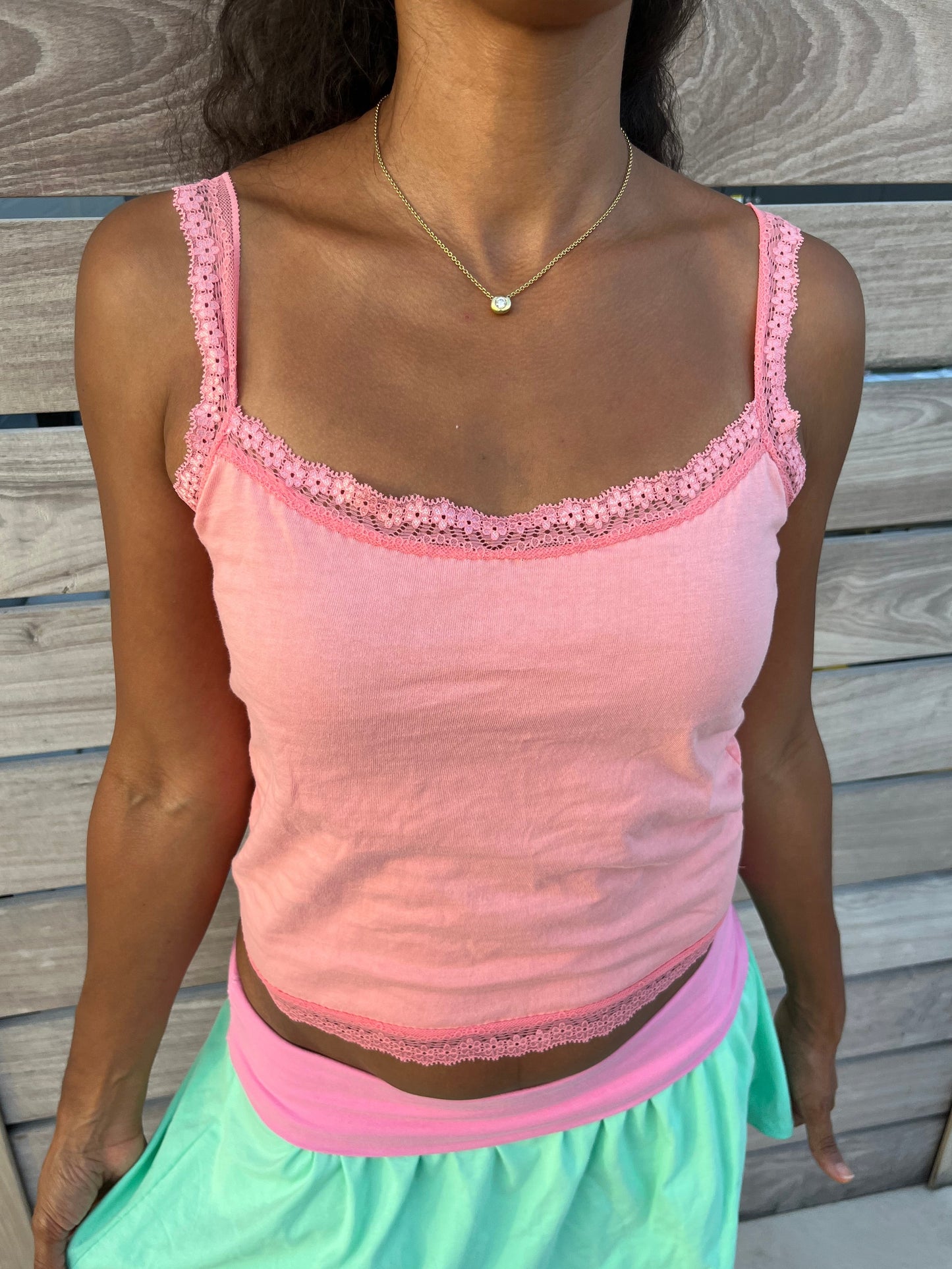 Elsie Lace Cami in Coral