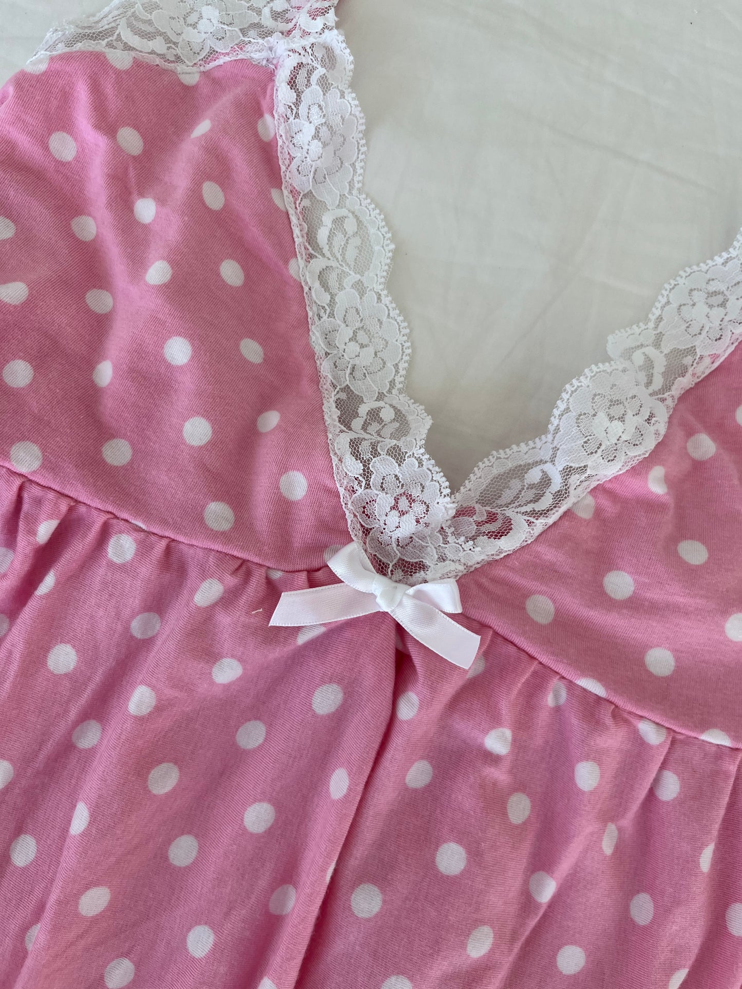 Pink Polka Dot Babydoll Dress