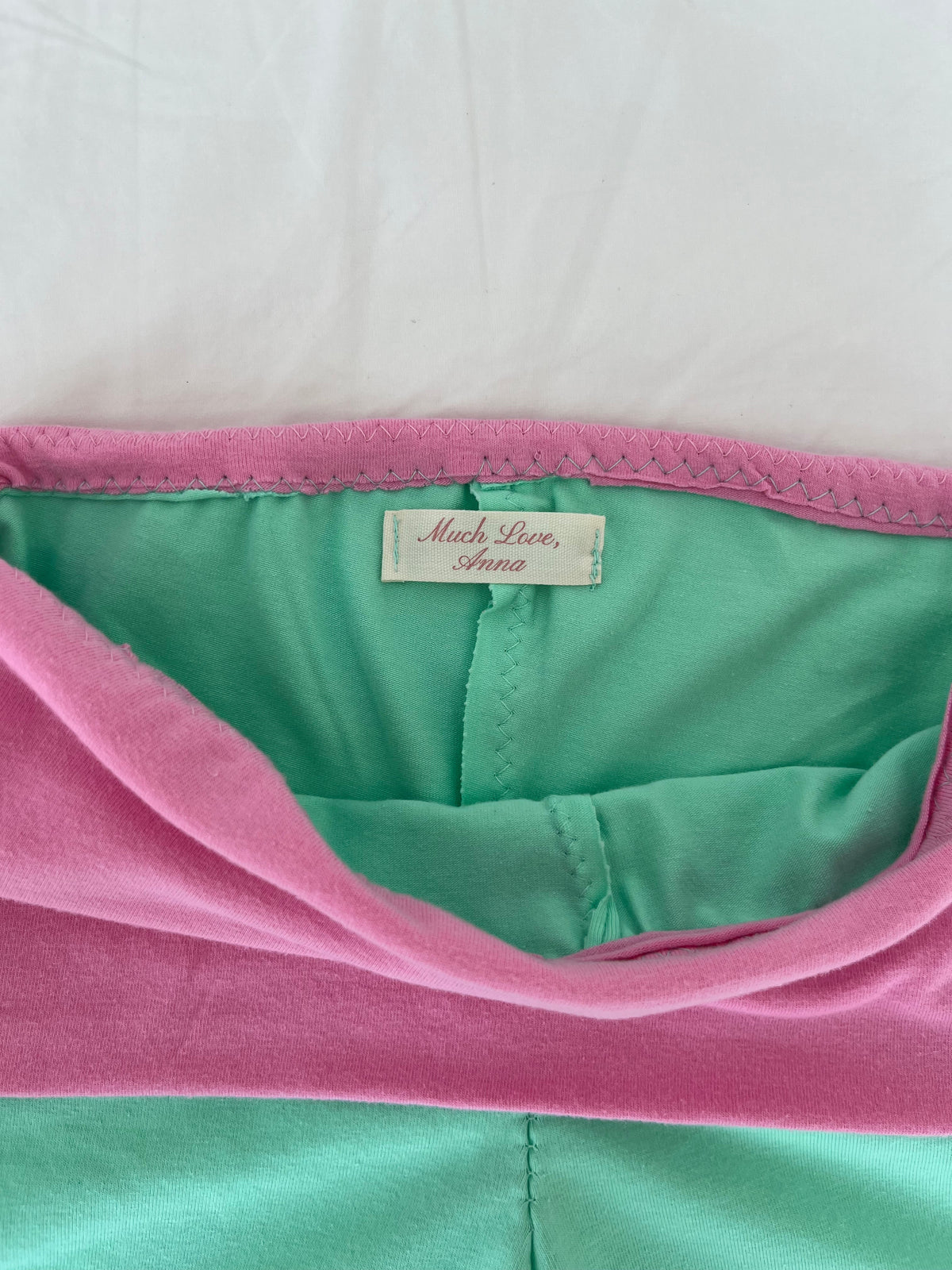 Rosie Foldover Shorts in Jade & Pink